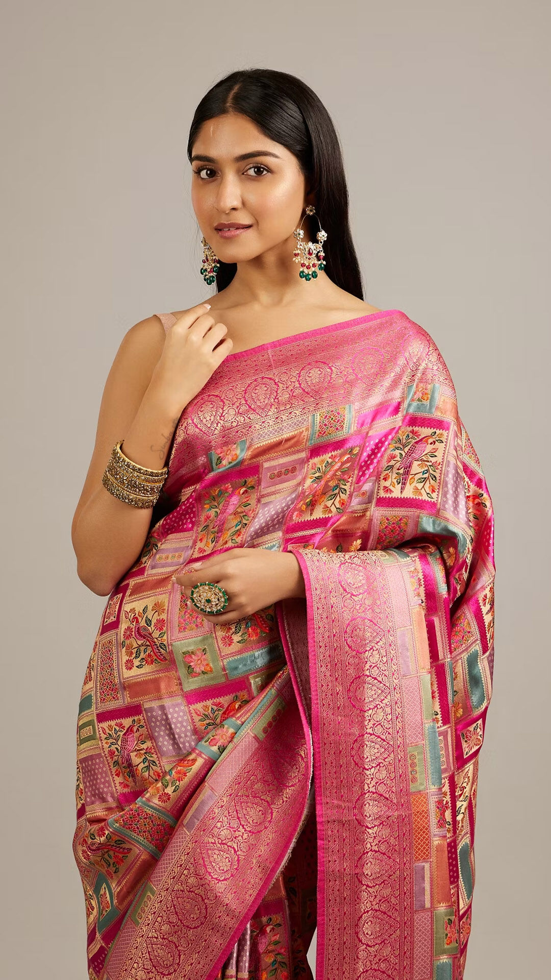 Women wearing beautiful zaree work saree for wedding ceremony